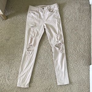 American Eagle blush pink high waisted skinny jeans